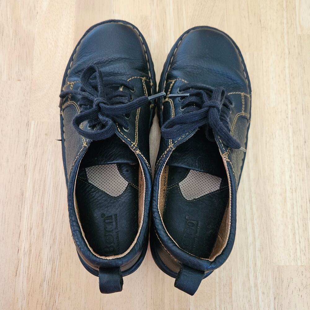 Born Handcrafted Black Leather Lace Up Oxford Shoes sz 7 - Picture 4 of 13